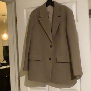 & Other Stories Khaki Manteco Wool Blazer.size 10